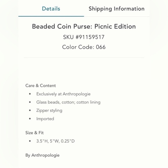 Anthropologie beaded coin purse-picnic edition - Picture 6 of 10